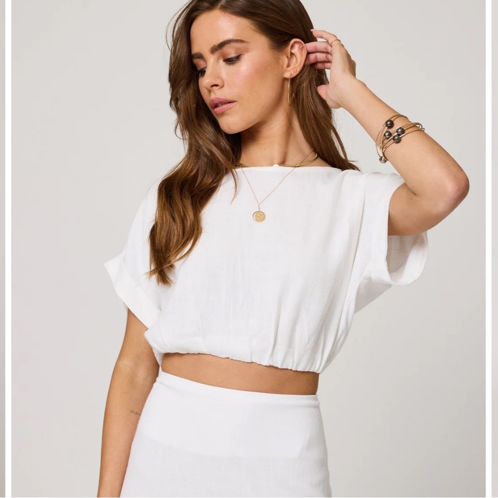 Stillwater, The Pacific Crop Top - White